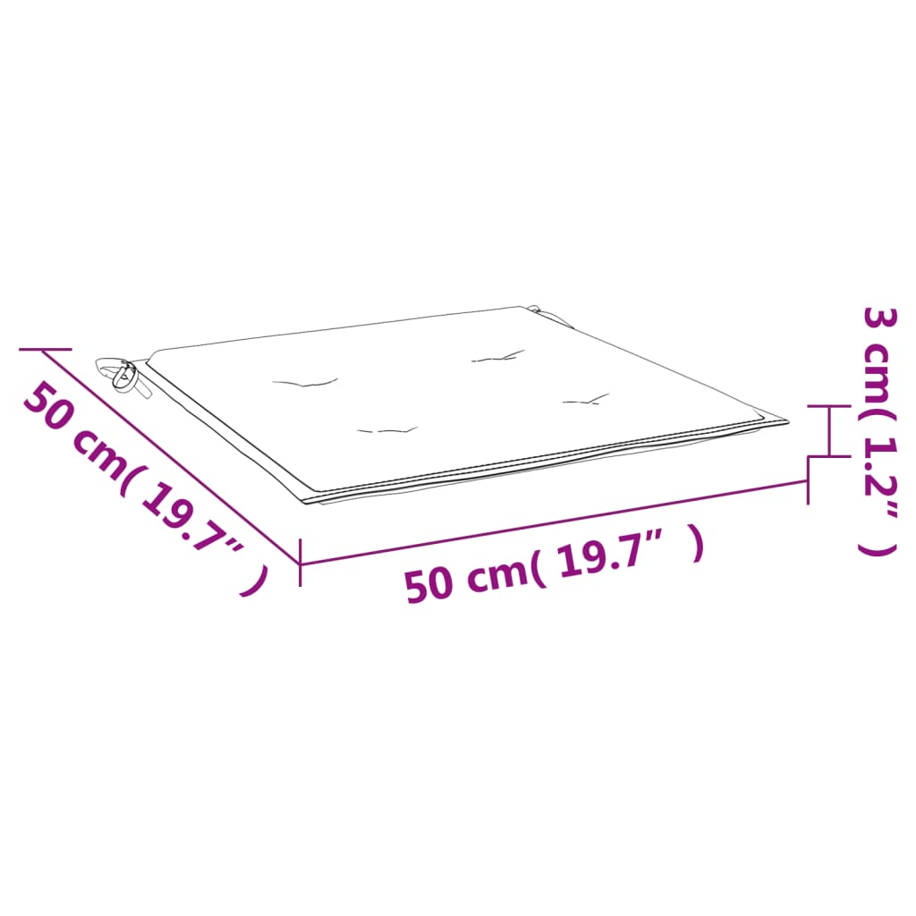 vidaXL Tuinstoelkussens 2 st 50x50x3 cm stof blauw