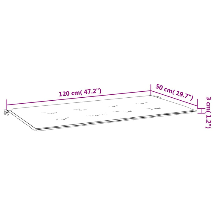 Tuinbankkussen 120x50x3 cm oxford stof zwart