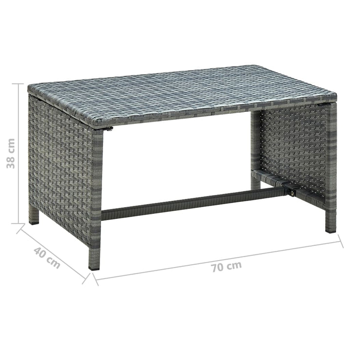 Salontafel 70x40x38 cm poly rattan antraciet