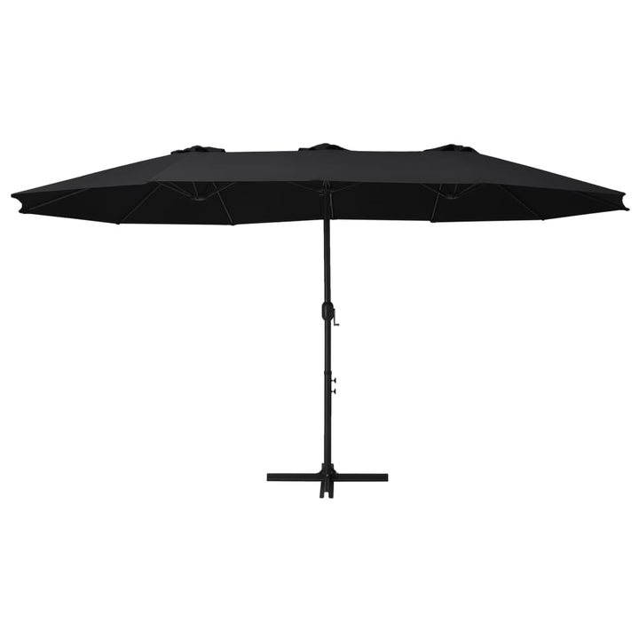 Parasol met aluminium paal 460x270 cm zwart