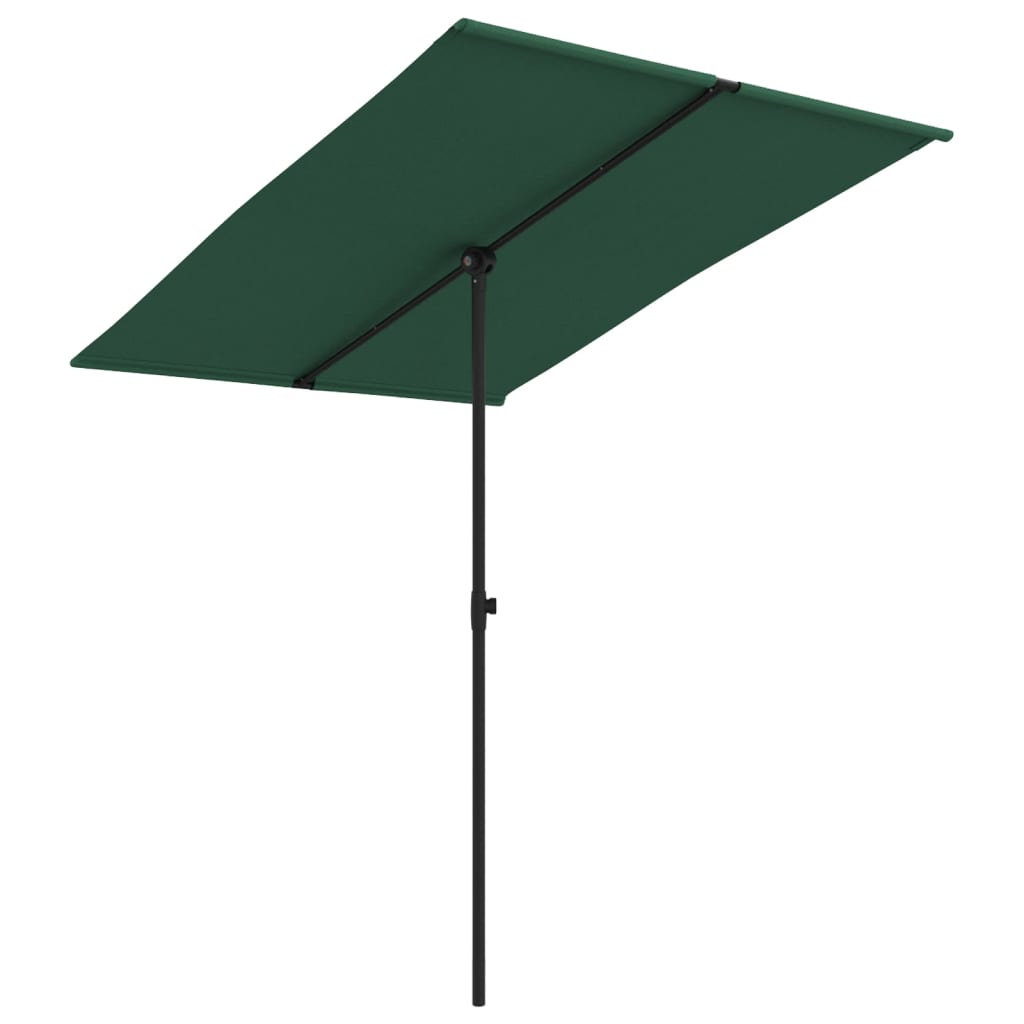 Parasol met aluminium paal 2x1,5 m groen