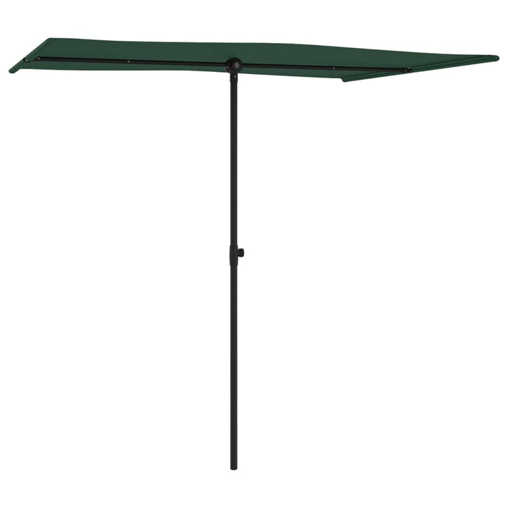 Parasol met aluminium paal 2x1,5 m groen