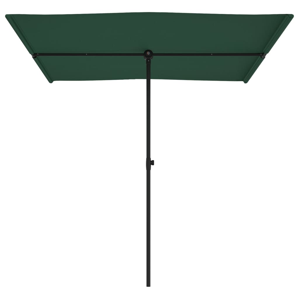 Parasol met aluminium paal 2x1,5 m groen