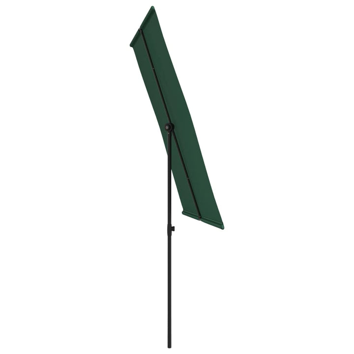 Parasol met aluminium paal 2x1,5 m groen