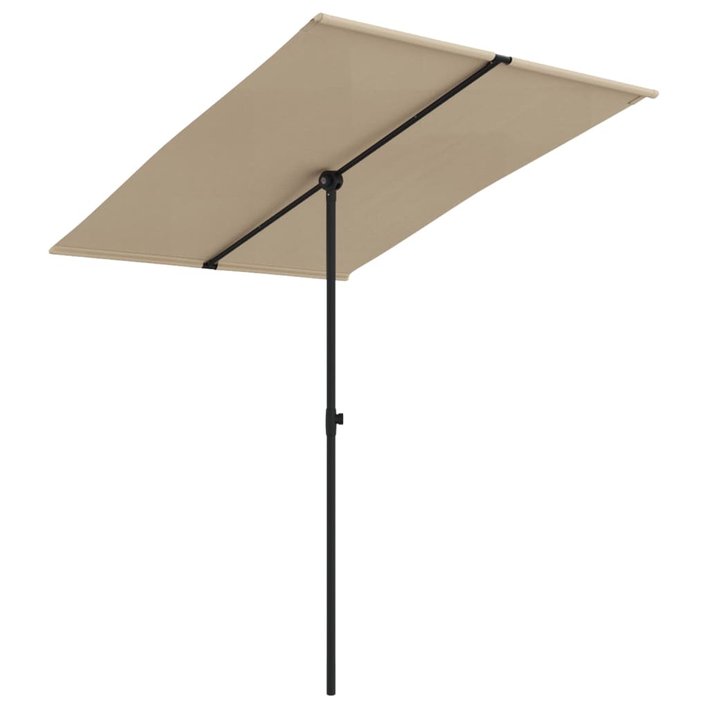 Parasol met aluminium paal 2x1,5 m taupe