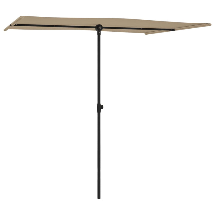 Parasol met aluminium paal 2x1,5 m taupe