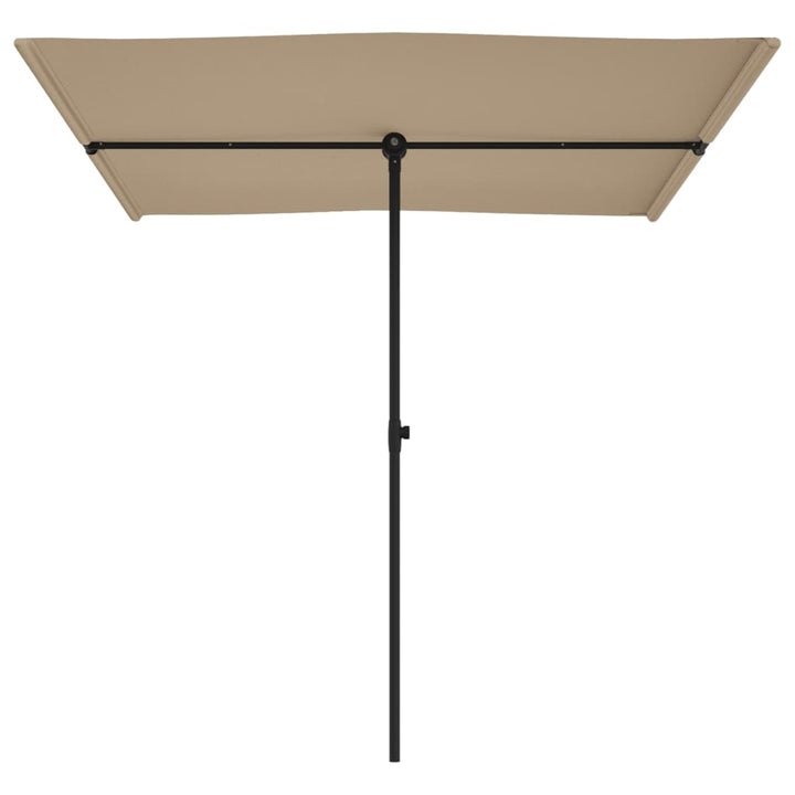 Parasol met aluminium paal 2x1,5 m taupe