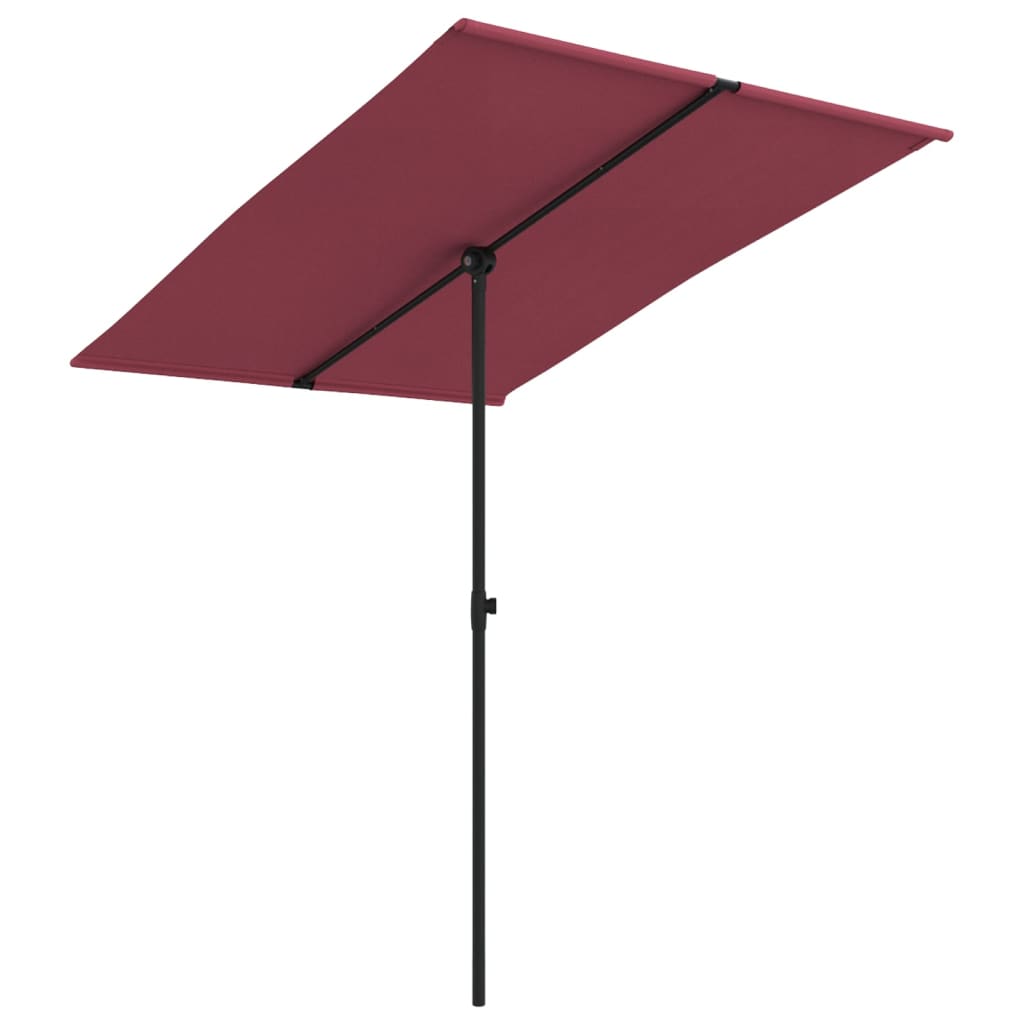 Parasol met aluminium paal 2x1,5 m bordeauxrood