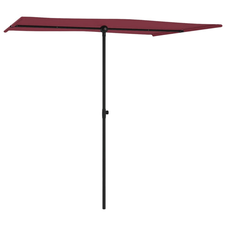 Parasol met aluminium paal 2x1,5 m bordeauxrood