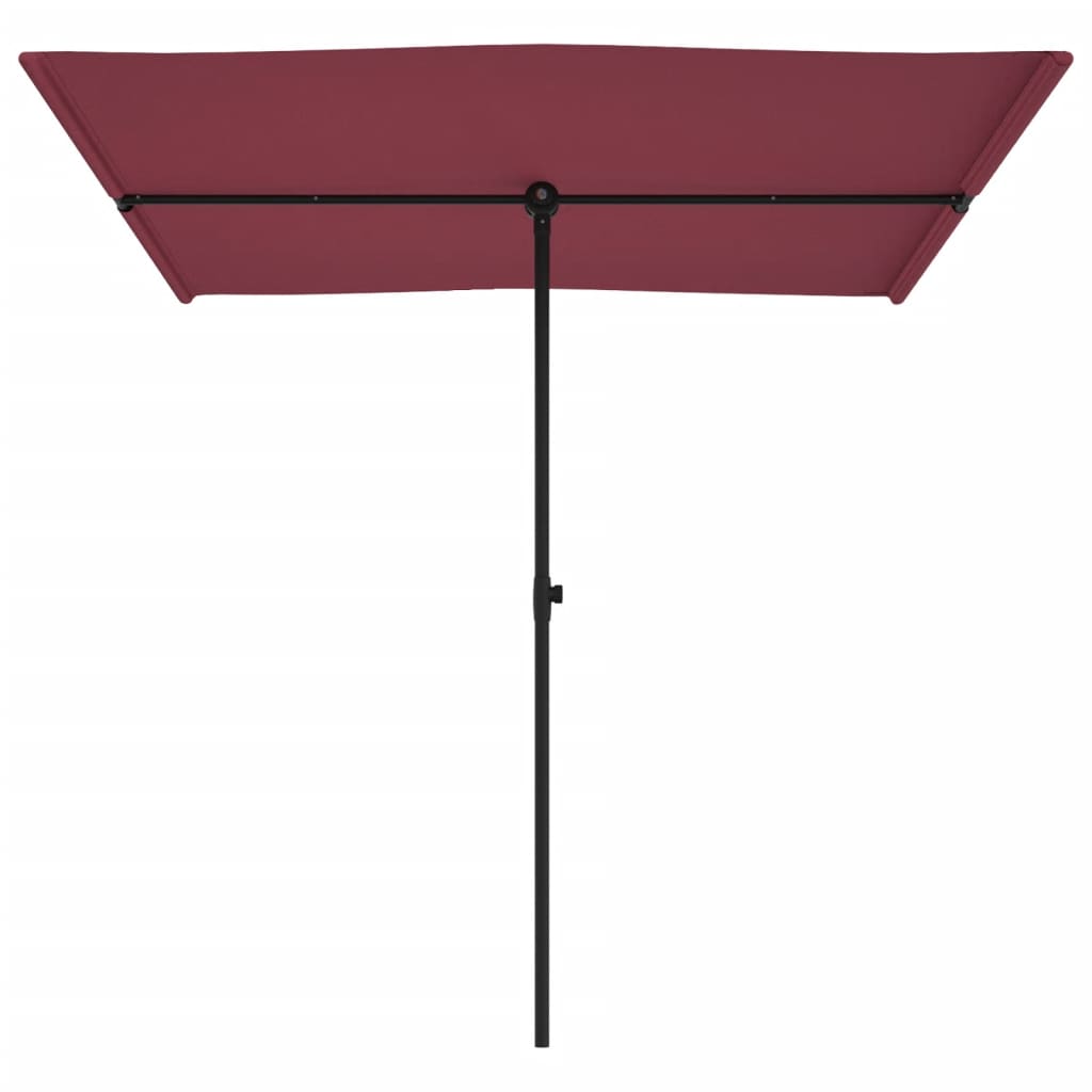 Parasol met aluminium paal 2x1,5 m bordeauxrood