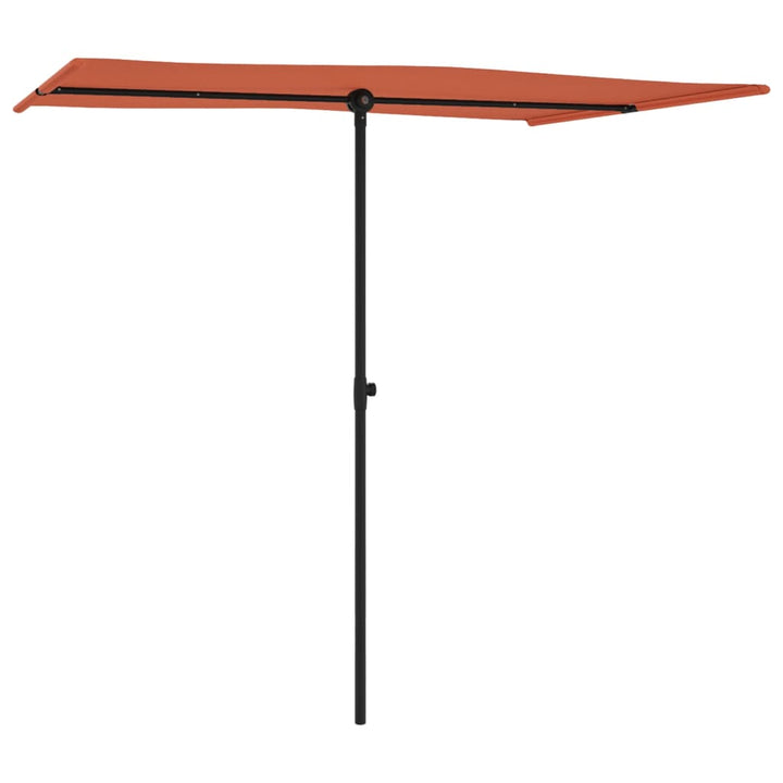 Parasol met aluminium paal 2x1,5 m terracotta