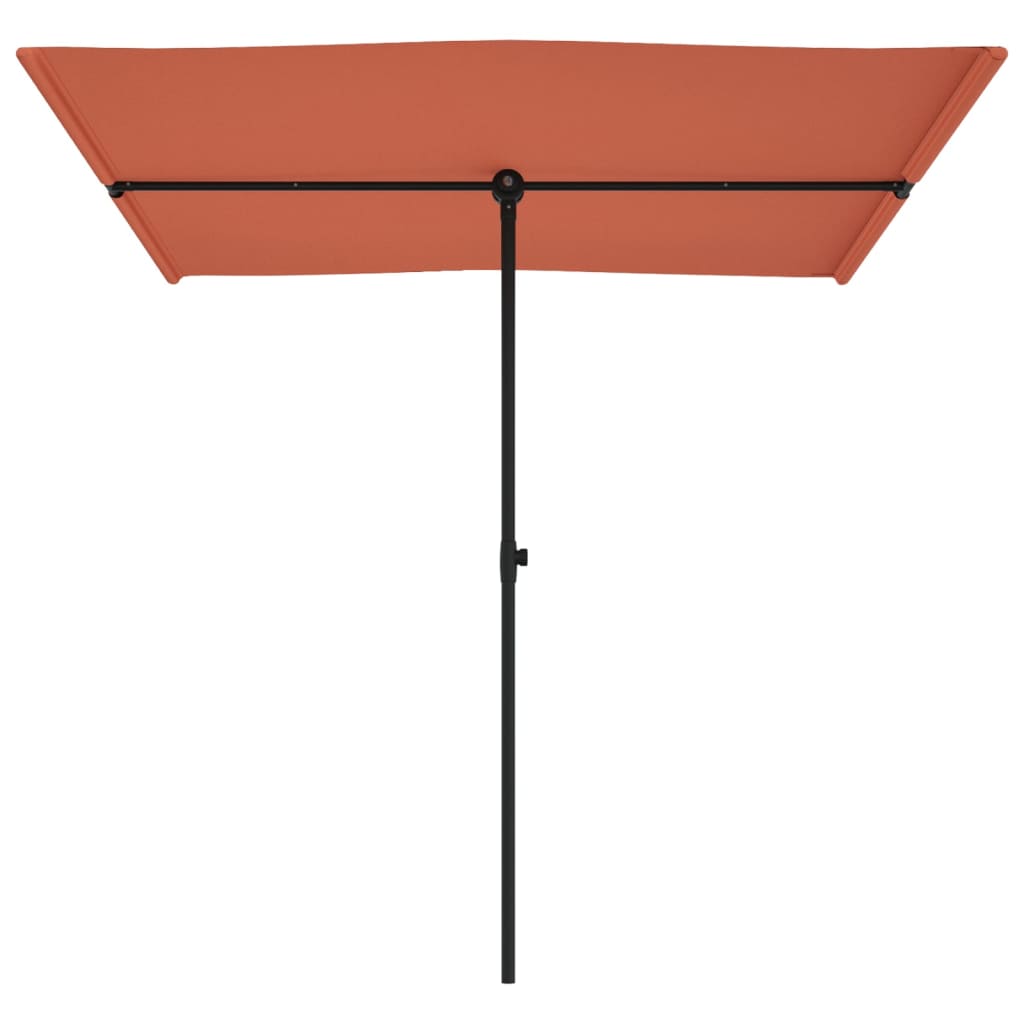 Parasol met aluminium paal 2x1,5 m terracotta