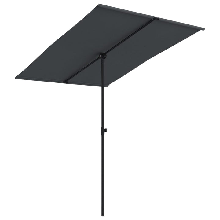 Parasol met aluminium paal 2x1,5 m zwart