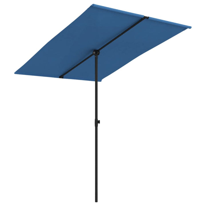 Parasol met aluminium paal 2x1,5 m azuurblauw