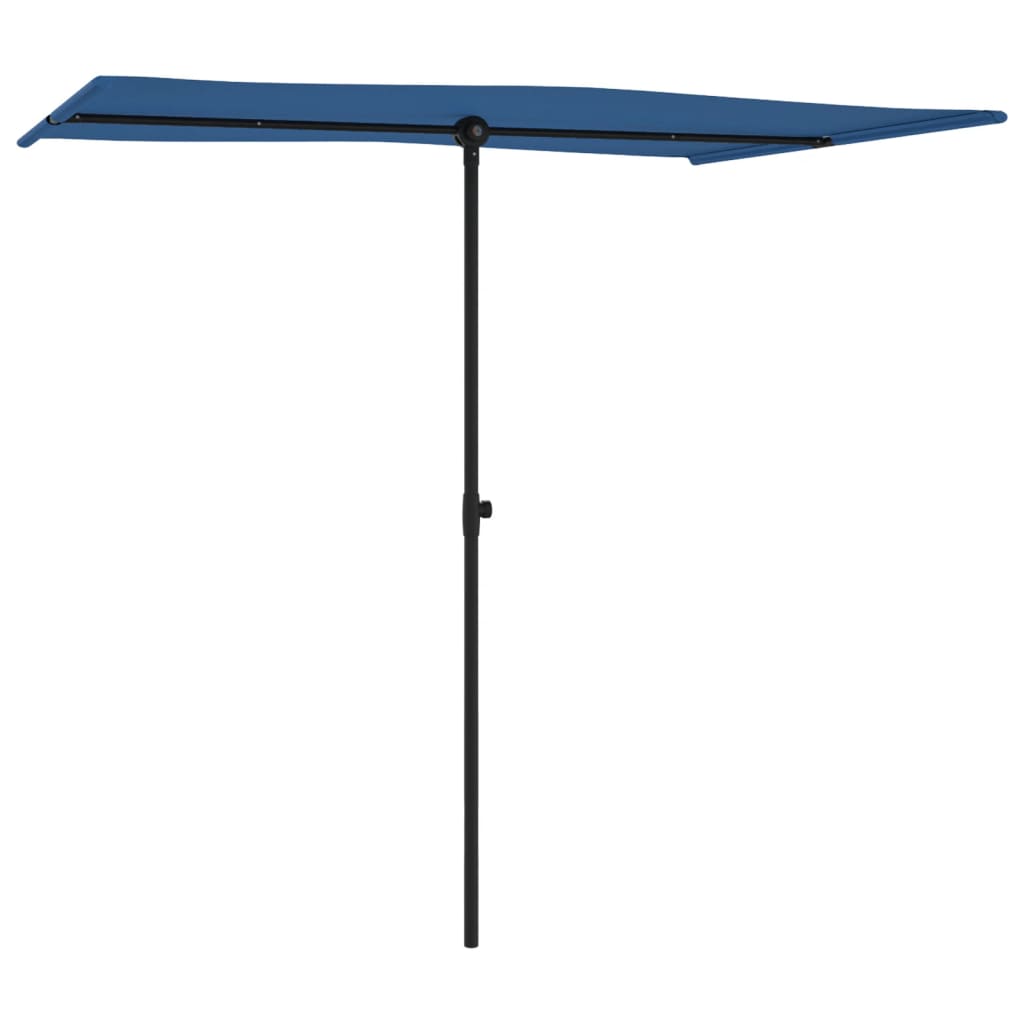 Parasol met aluminium paal 2x1,5 m azuurblauw