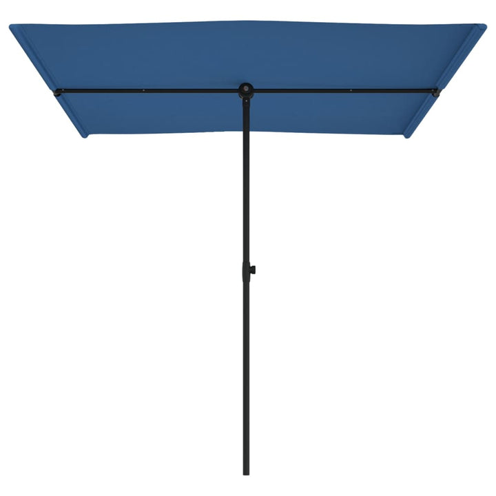 Parasol met aluminium paal 2x1,5 m azuurblauw