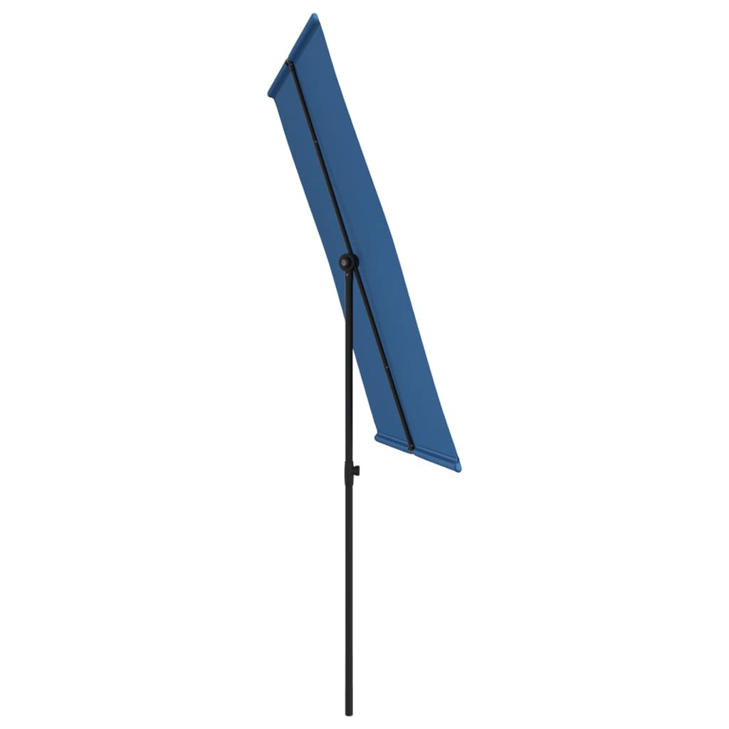 Parasol met aluminium paal 2x1,5 m azuurblauw