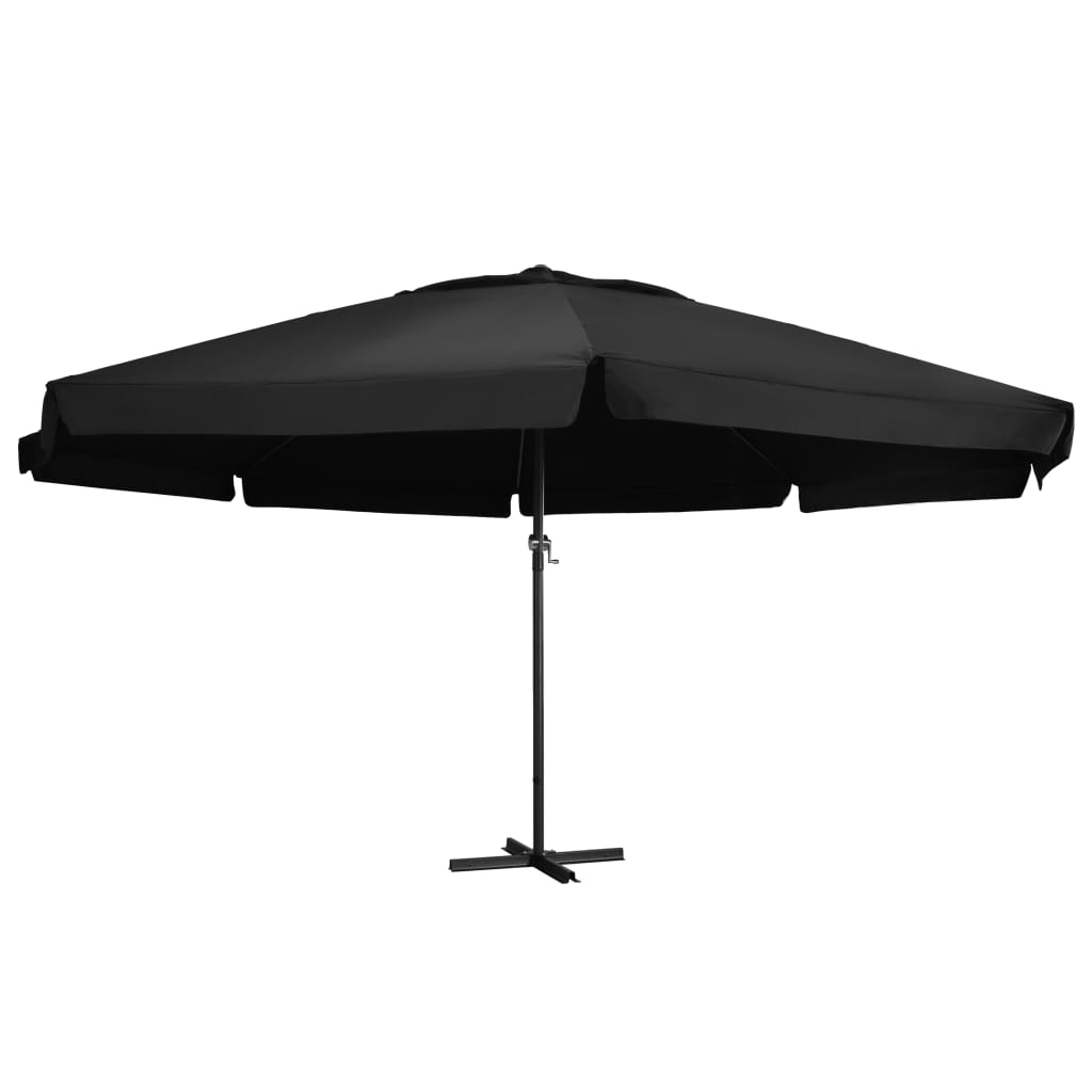 Parasol met aluminium paal 500 cm zwart