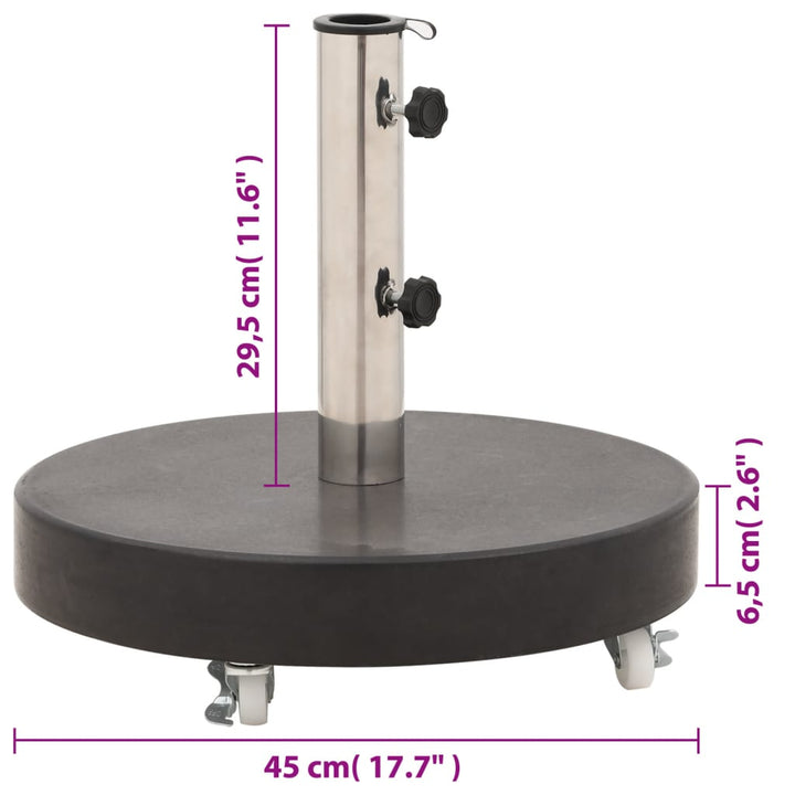 Parasolvoet rond 30 kg graniet zwart