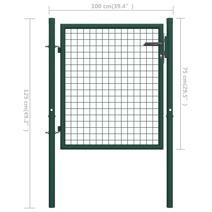 Poort 100x75 cm staal groen