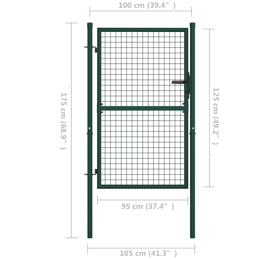 Poort 100x125 cm staal groen