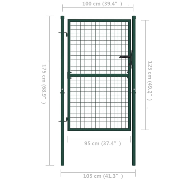 Poort 100x125 cm staal groen