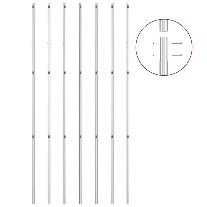 Gaashek met palen 15x1,5 m gegalvaniseerd staal zilverkleurig