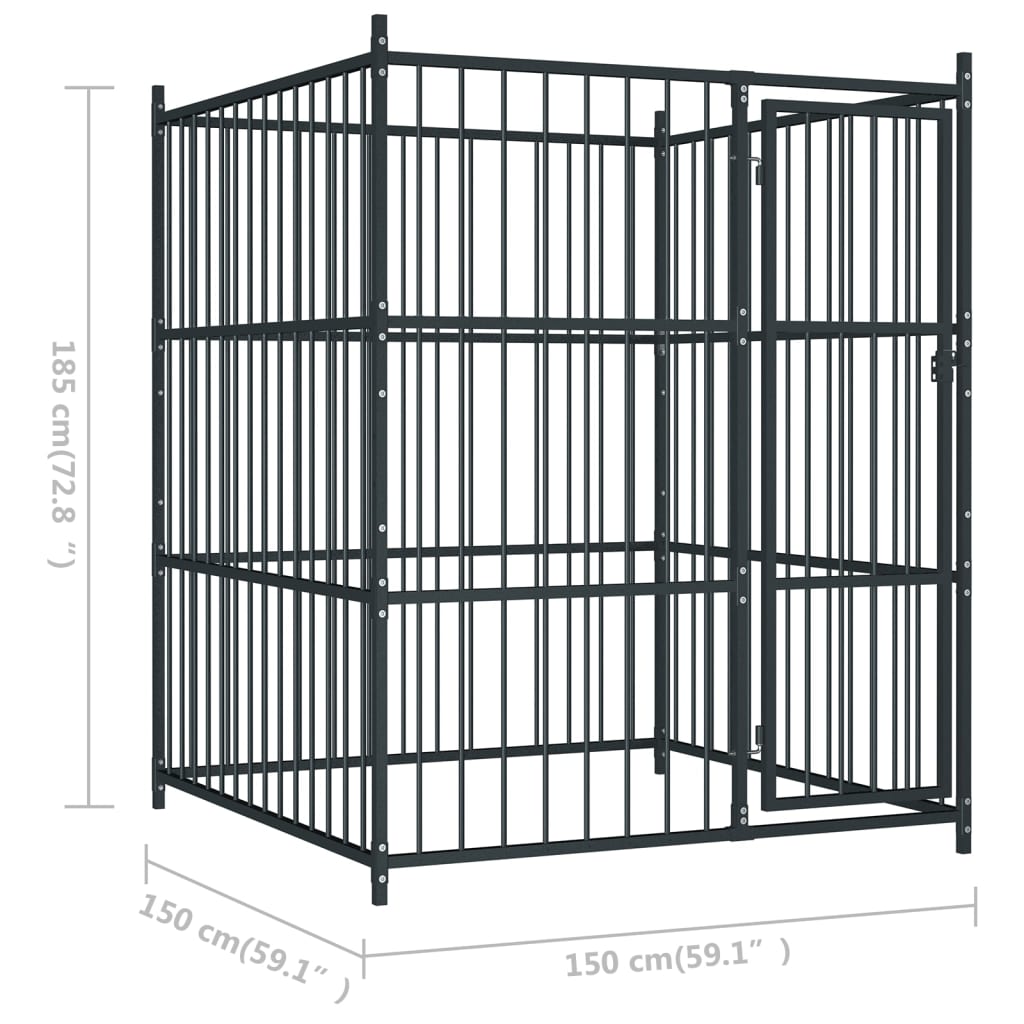 Hondenkennel voor buiten 150x150x185 cm