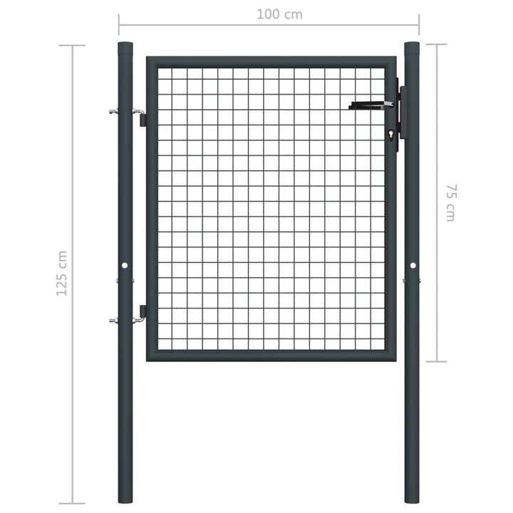 Gaaspoort 100x125 cm gegalvaniseerd staal grijs