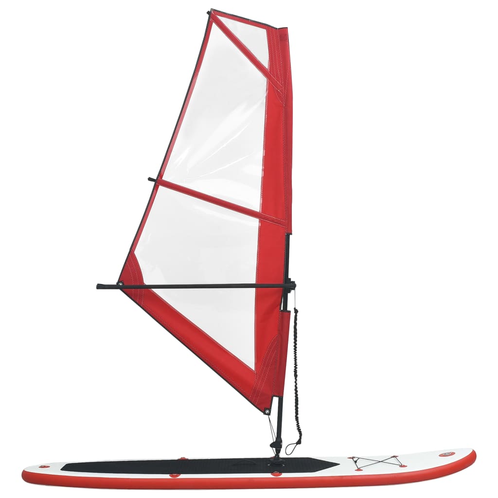 Stand-up paddleboard opblaasbaar met zeilset rood en wit