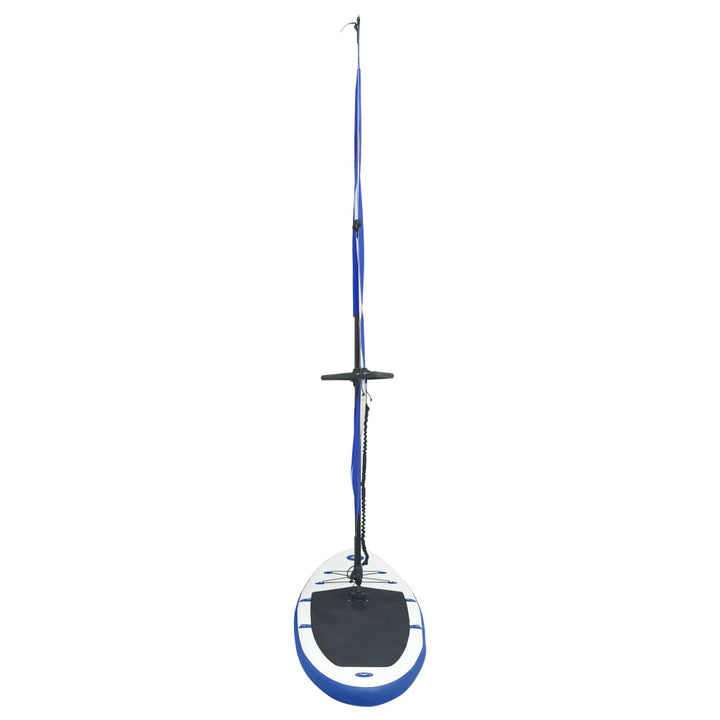 Stand-up paddleboard opblaasbaar met zeilset blauw en wit