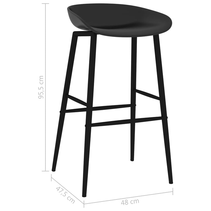 Barstoelen 2 st zwart