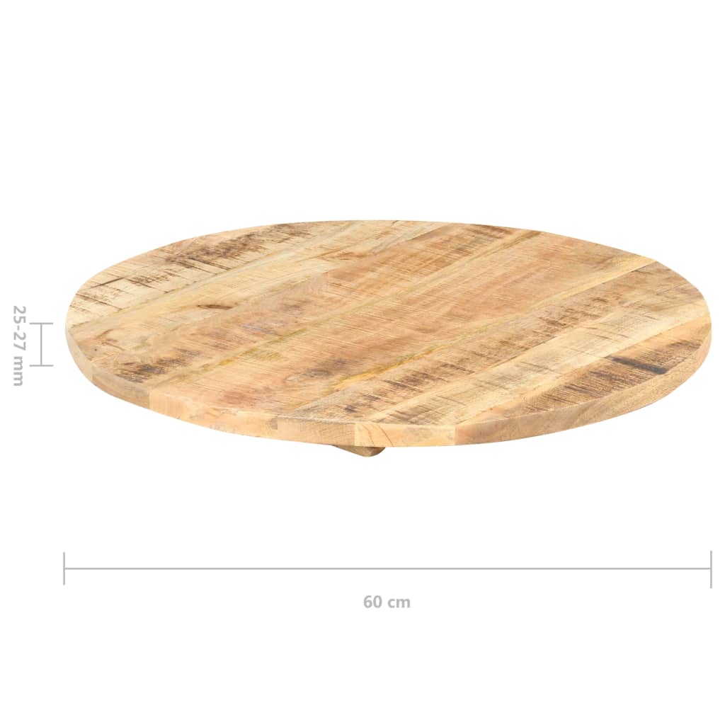 Tafelblad rond 25-27 mm 60 cm massief mangohout