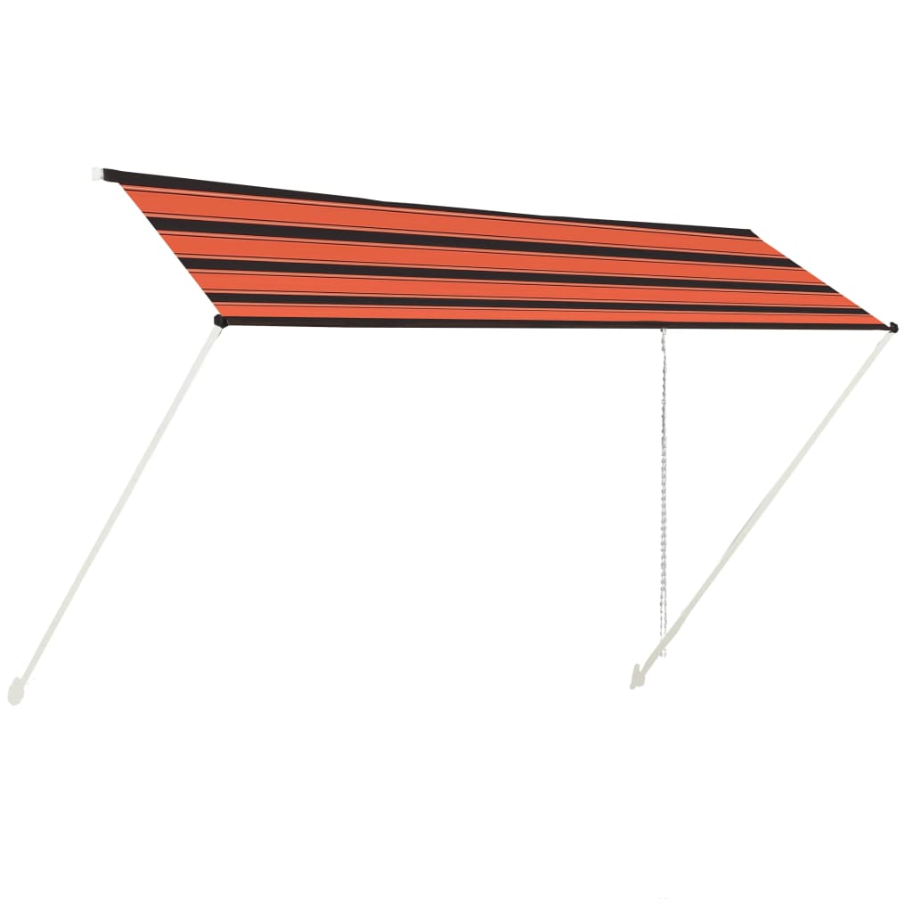 Luifel uittrekbaar 400x150 cm oranje en bruin