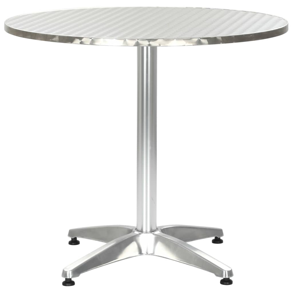 Tuintafel 80x70 cm aluminium zilverkleurig