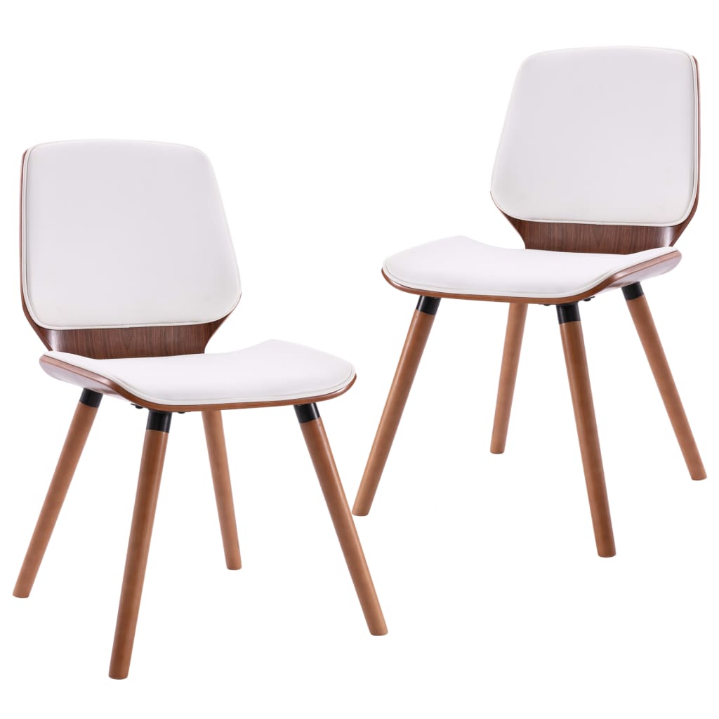 Eetkamerstoelen 2 st kunstleer wit