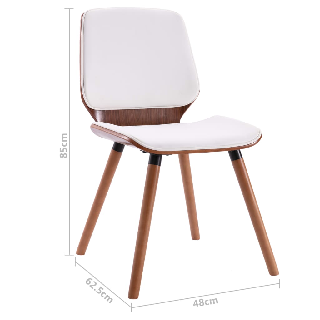 Eetkamerstoelen 2 st kunstleer wit