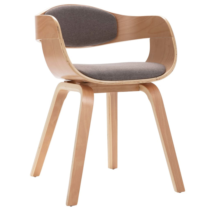 Eetkamerstoelen 2 st gebogen hout en stof taupe