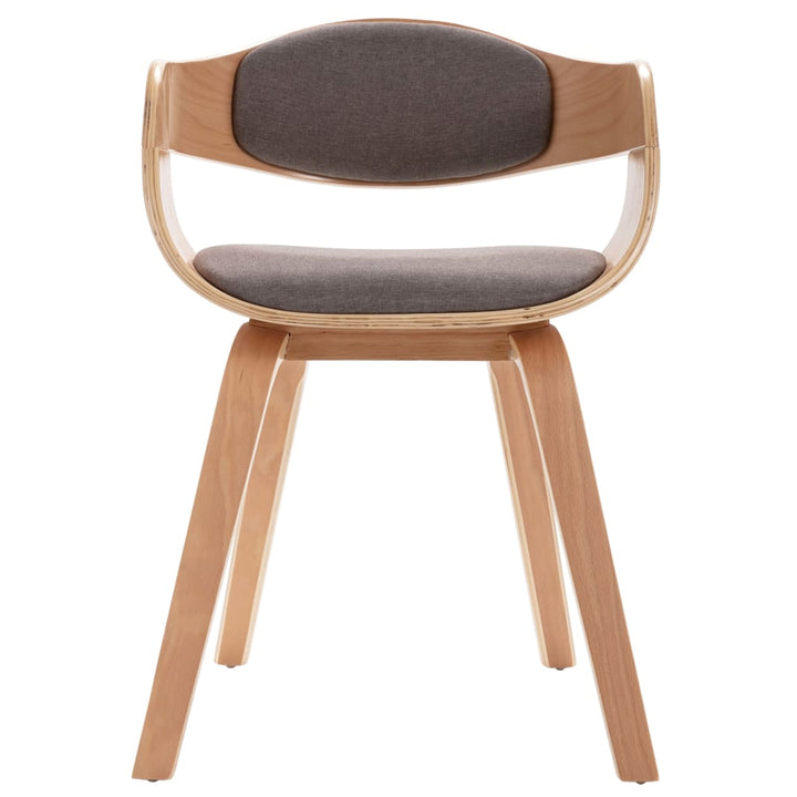 Eetkamerstoelen 2 st gebogen hout en stof taupe