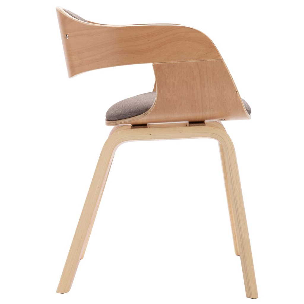 Eetkamerstoelen 2 st gebogen hout en stof taupe