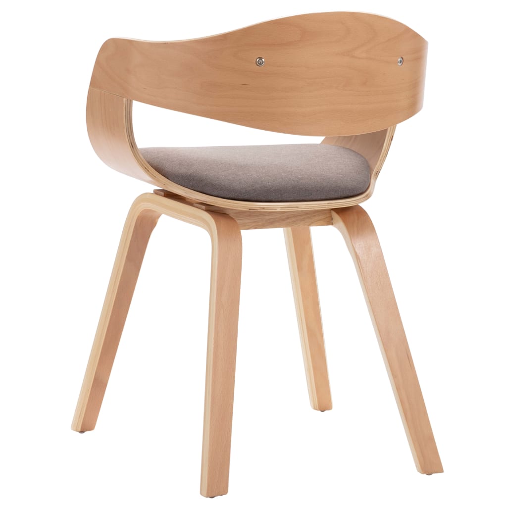 Eetkamerstoelen 2 st gebogen hout en stof taupe