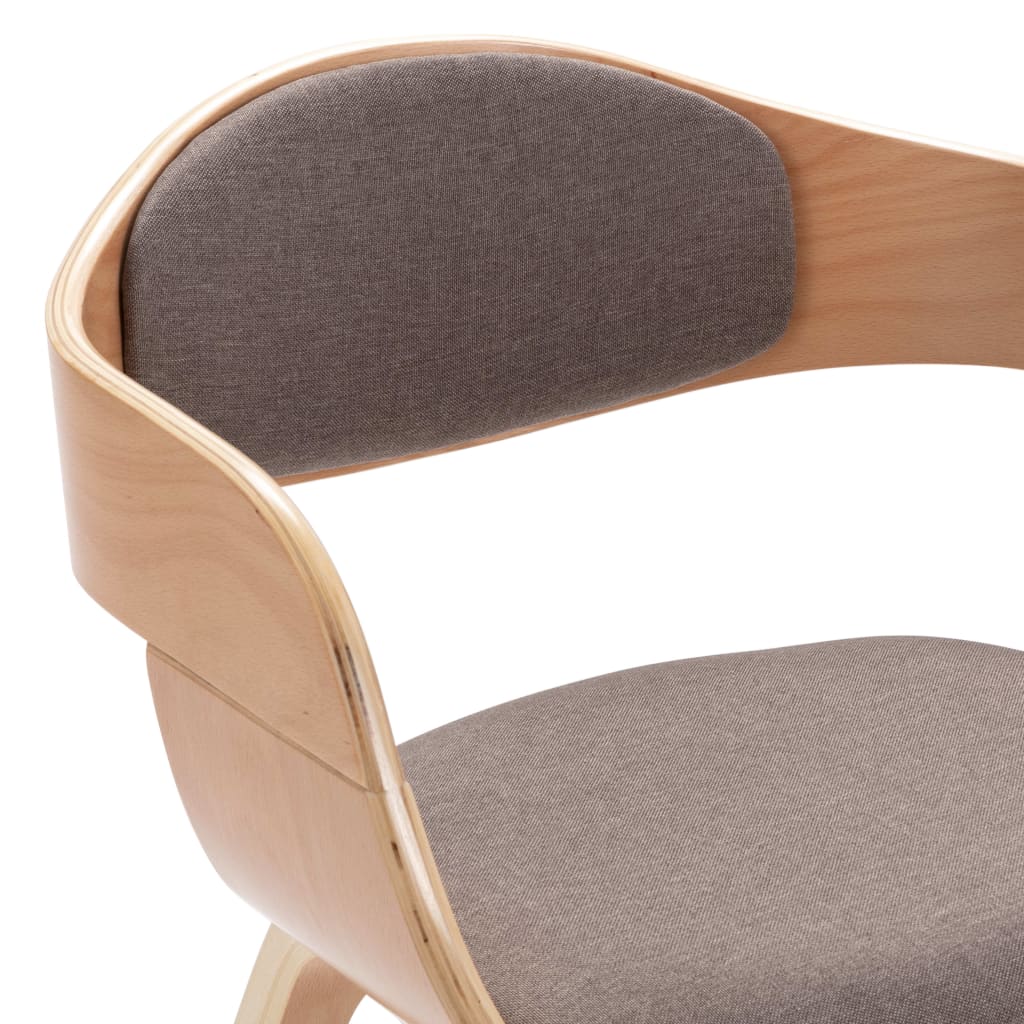 Eetkamerstoelen 2 st gebogen hout en stof taupe