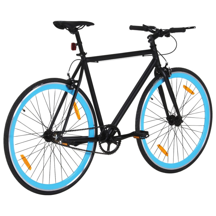 Fiets met vaste versnelling 700 c 55 cm zwart en blauw