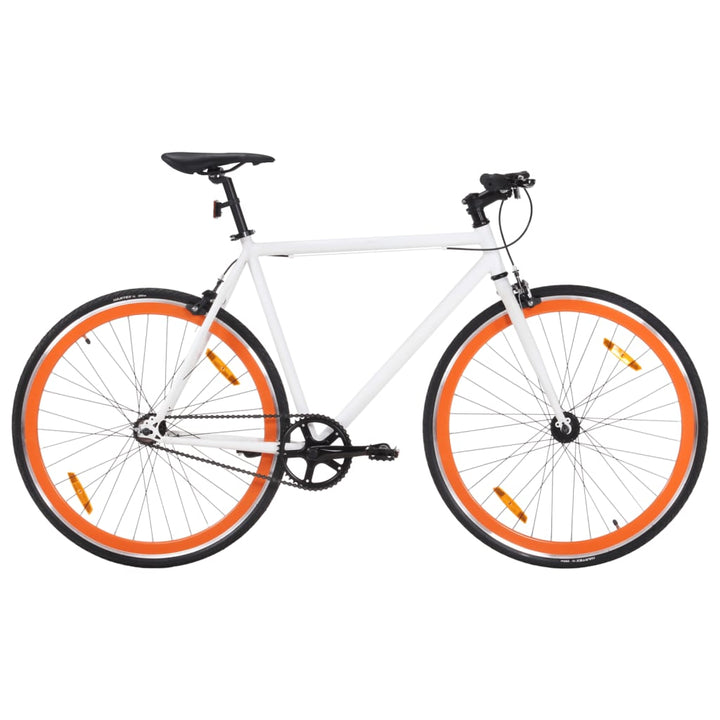 Fiets met vaste versnelling 700 c 51 cm wit en oranje