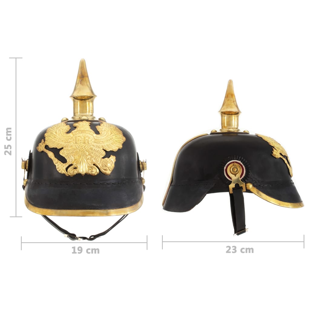 Pickelhaube Germaans replica LARP staal zwart