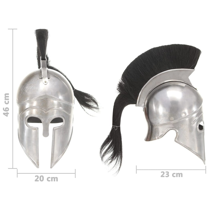 Soldatenhelm Grieks replica LARP staal zilverkleurig