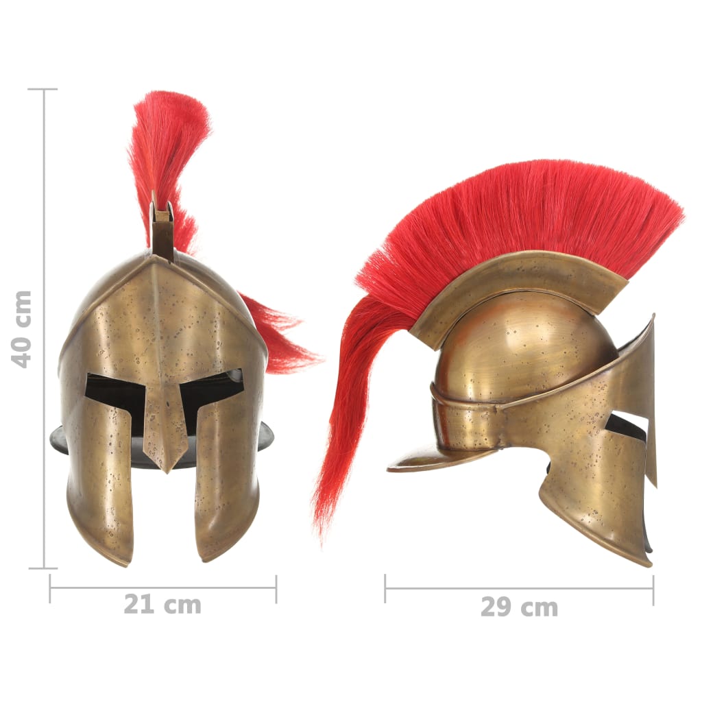 Soldatenhelm Grieks replica LARP staal messingkleurig