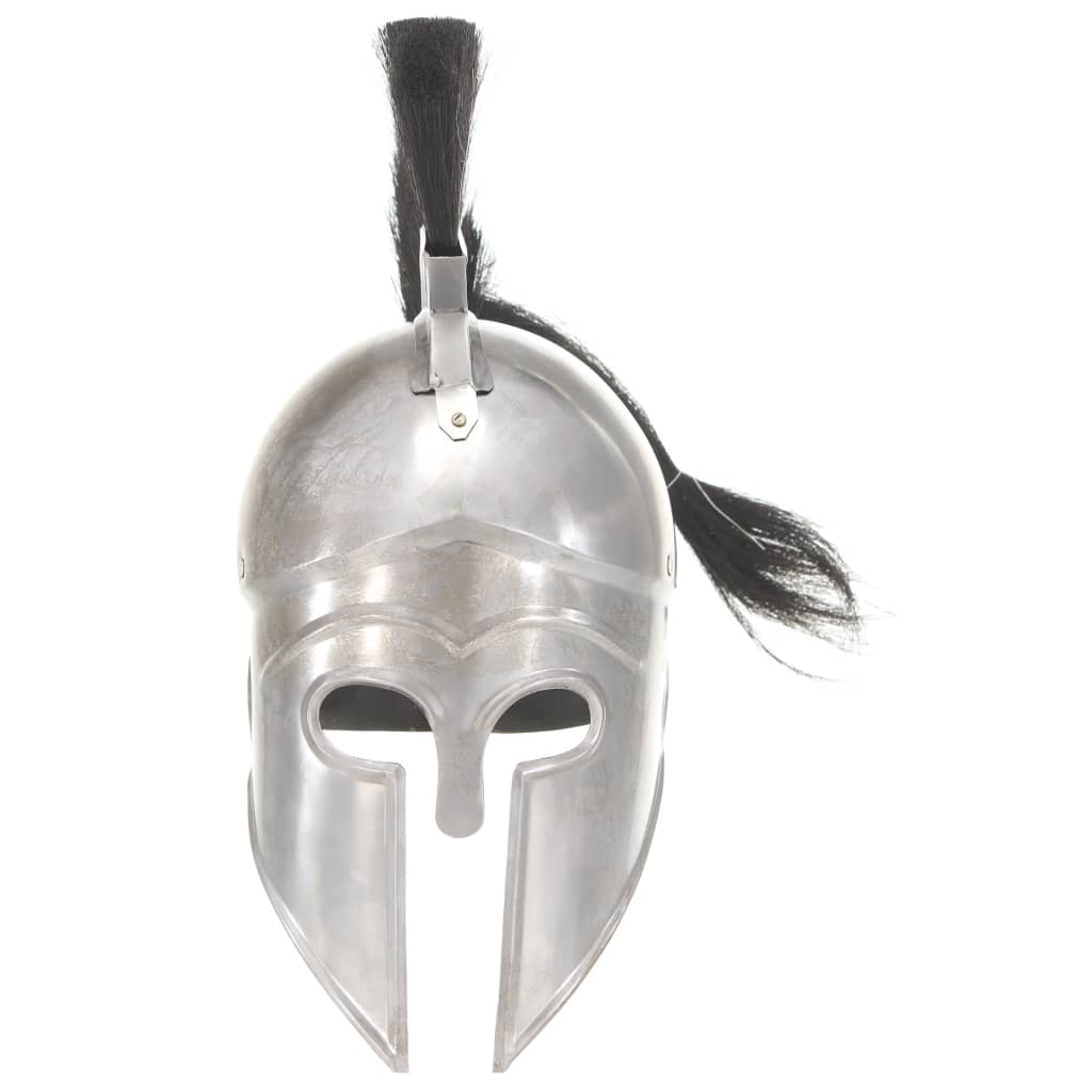 Soldatenhelm Grieks replica LARP staal zilverkleurig