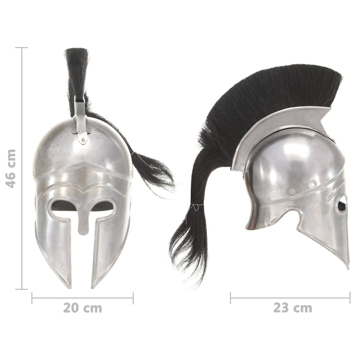 Soldatenhelm Grieks replica LARP staal zilverkleurig