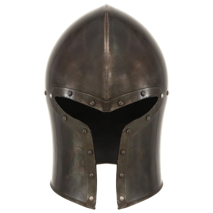 Ridderhelm middeleeuws replica LARP staal zilverkleurig